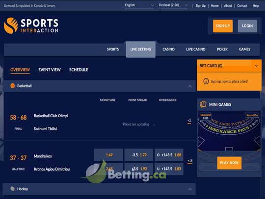 Sports Interaction Sports Betting